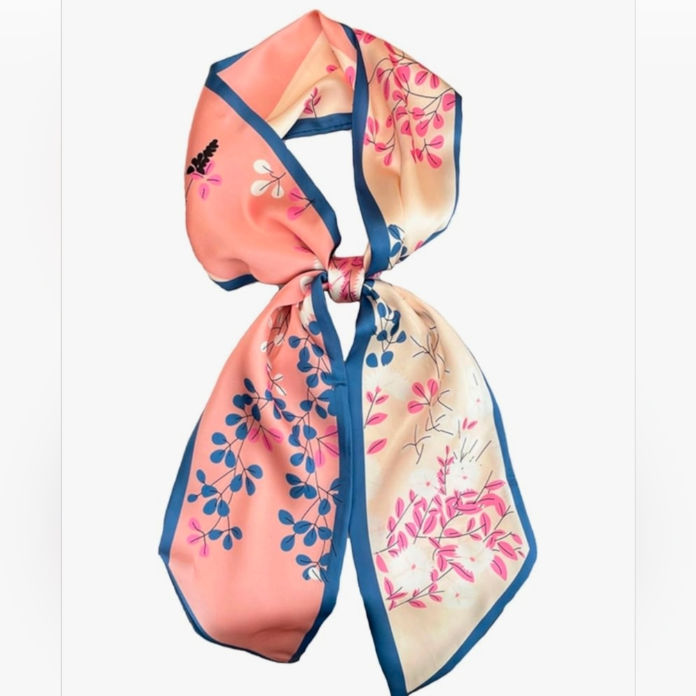 Floral Purse Scarf in Pink and Cream